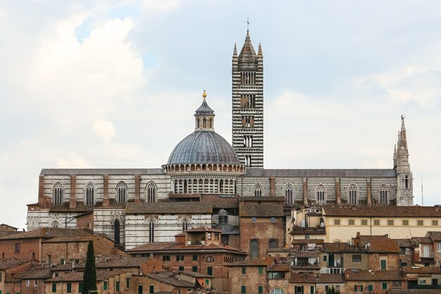 Siena, Italië Prachtig uitzicht op het stadsbeeld van Siena.