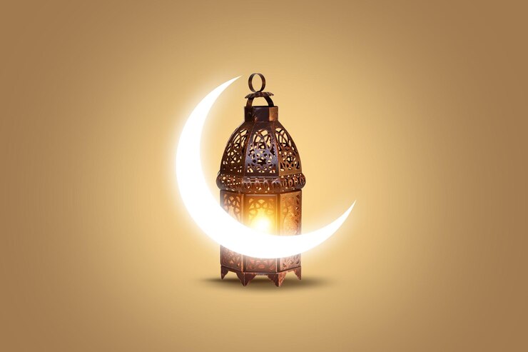 Foto sier arabische lantaarn met brandende kaars gloeien. feestelijke wenskaart, uitnodiging voor moslim
