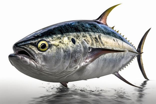 Sierlijke tonijn die in helder water zwemt