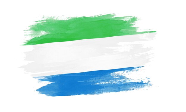 Sierra Leone flag brush stroke national flag