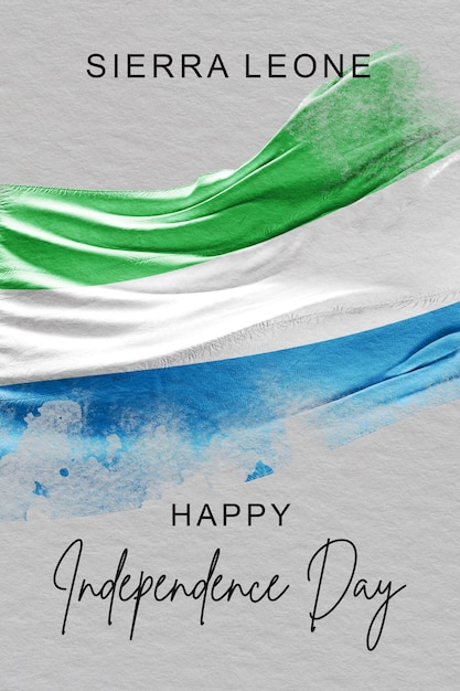 Sierra Leone Flag independence day banner poster template celebration