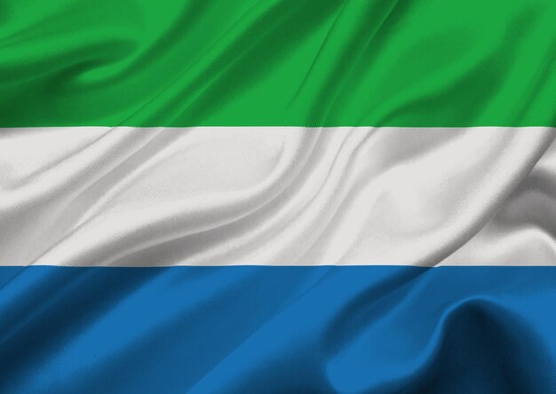 Photo sierra leone flag waving in the wind