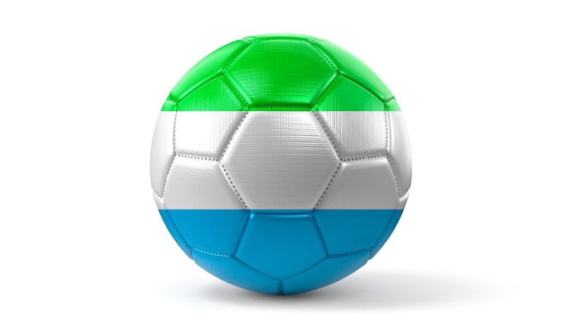 Sierra Leone national flag on soccer ball 3D illustration