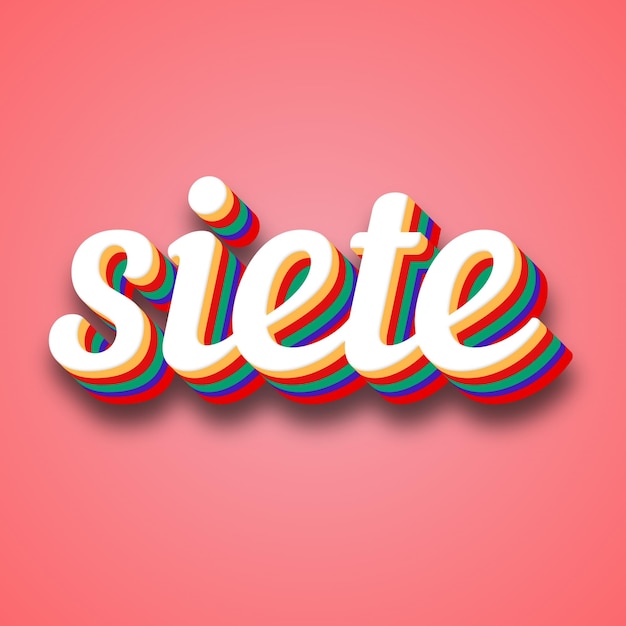 siete Text Effect Photo Image Cool