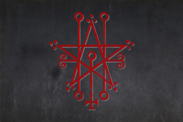 Photo sigil of astaroth drawn on a blackboard