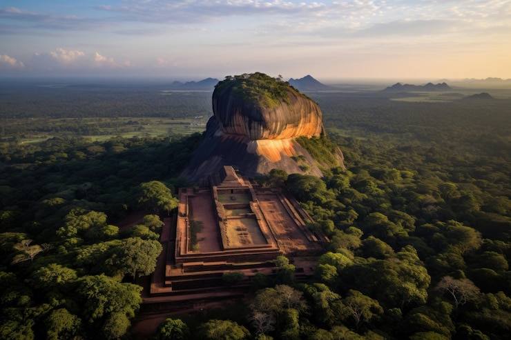Foto sigiriya fortress landarchitectuur in de buitenlucht