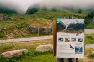 Photo sign about animals in the pyrenees