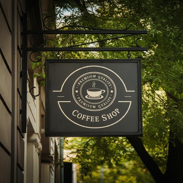 a sign for coffee shop that says coffee shop