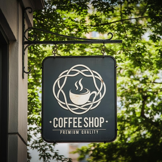 a sign for coffee shop that says coffee shop