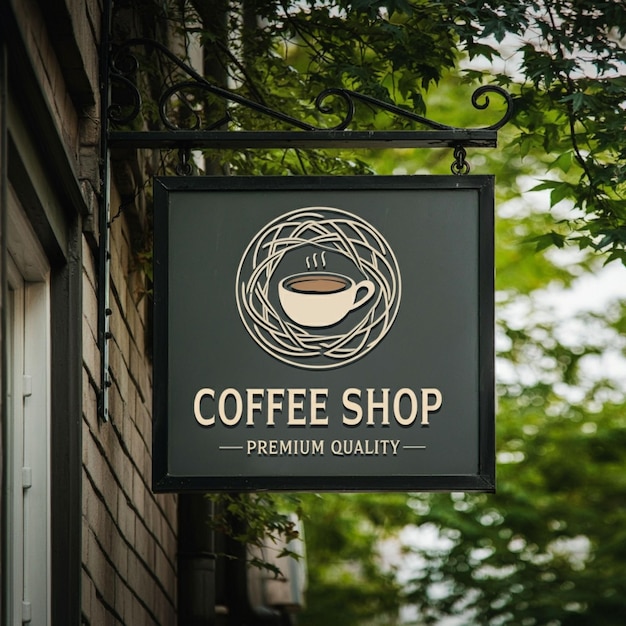 a sign for coffee shop that says coffee shop
