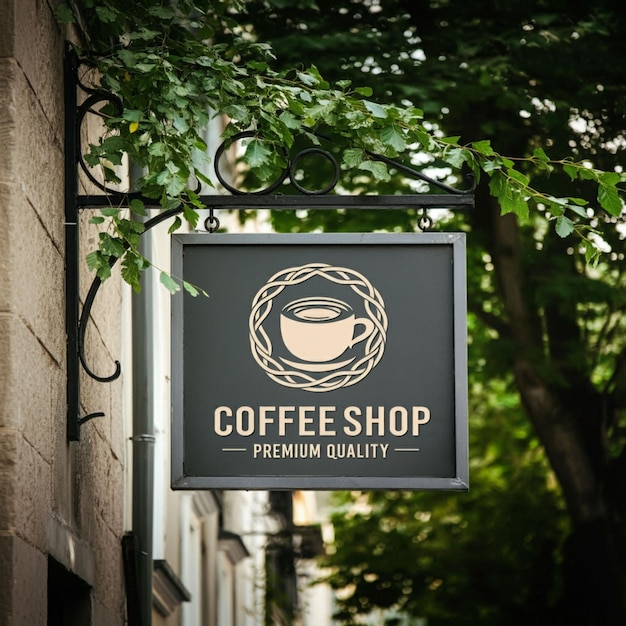 a sign for coffee shop that says coffee shop