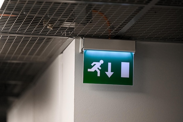 Sign of emergency exit from a stadium