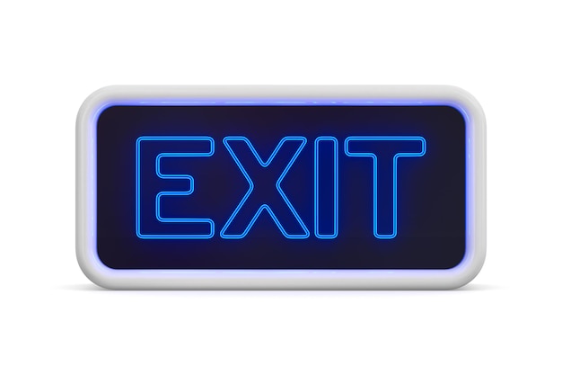 Photo sign exit on white background isolated 3d illustration