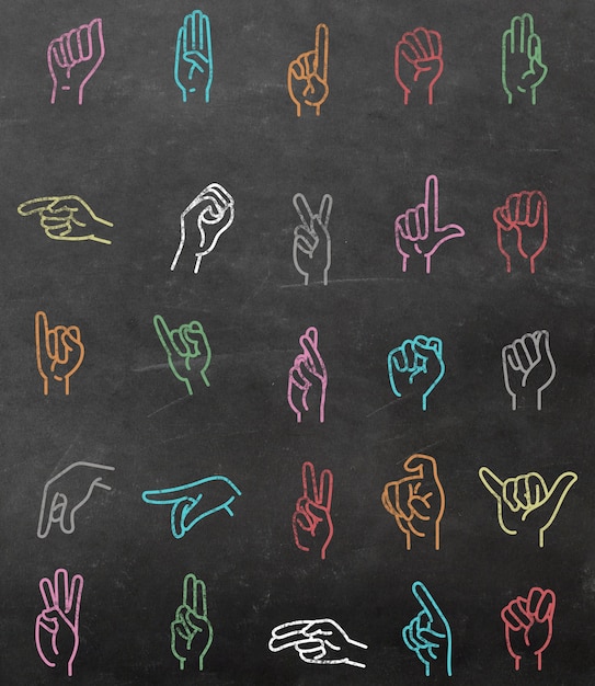 Sign language collage