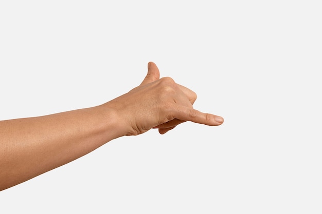 Sign language hand gesture with copy space