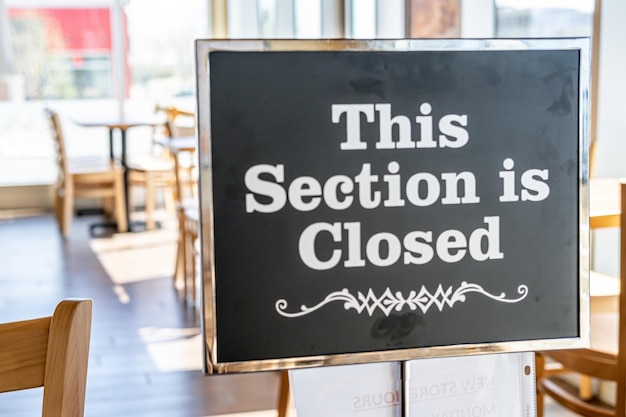 Sign in restaurant during Covid 19 Lockdown restrictions