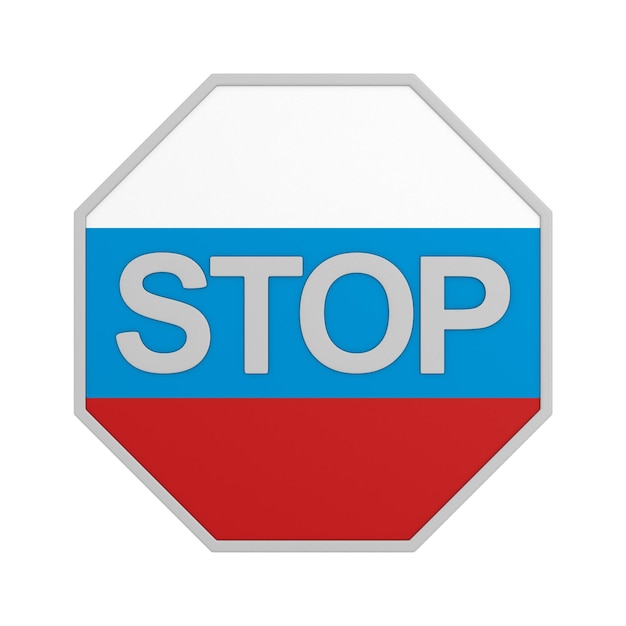 Sign stop on white background Isolated 3D illustration