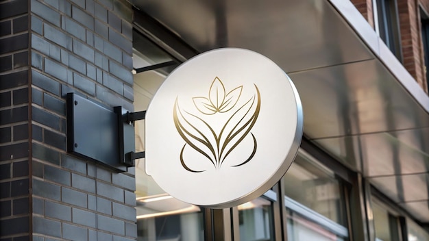 a sign that has a plant on it