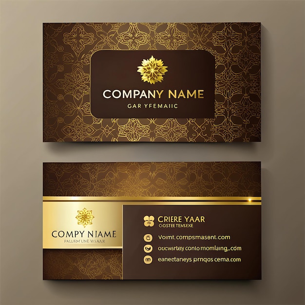 a sign that says company name in gold on it