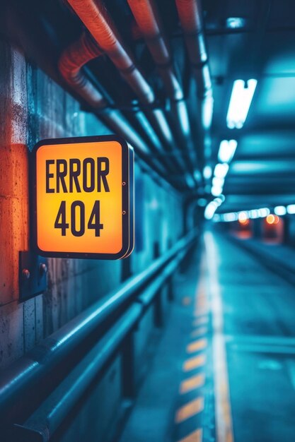 Photo a sign that says error in a tunnel ai