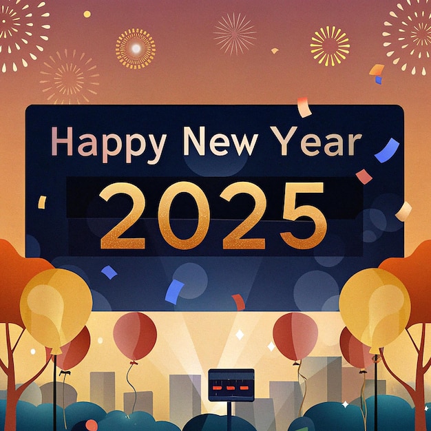 一個寫著"新年快樂"的標誌