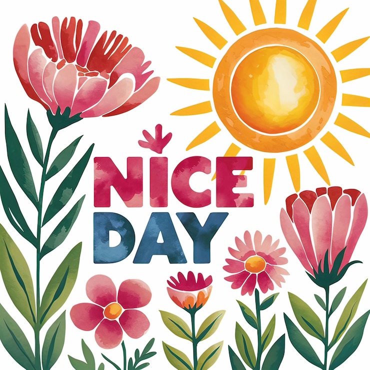 Photo a sign that says quot nice quot with flowers and the word quot
