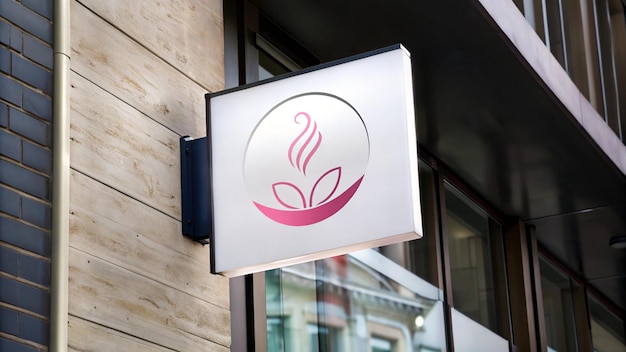 a sign that says a pink flower on it