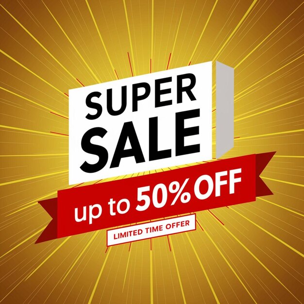 a sign that says super sale is displayed on a brown background