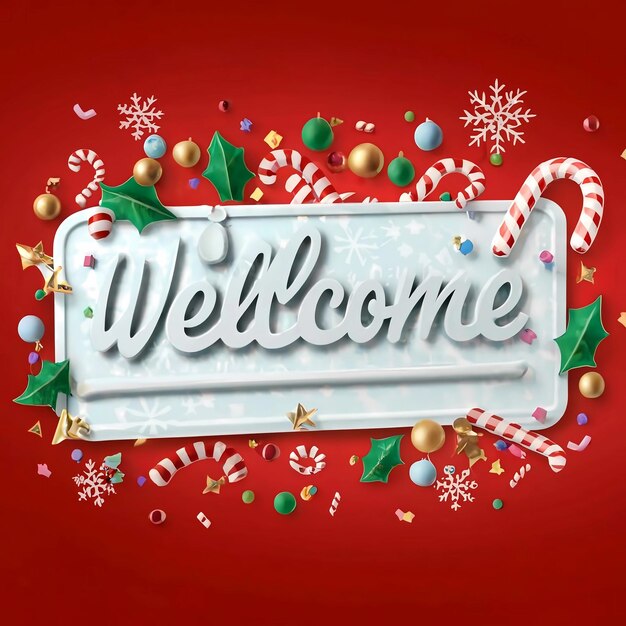 Photo a sign that says welcome is on a red background