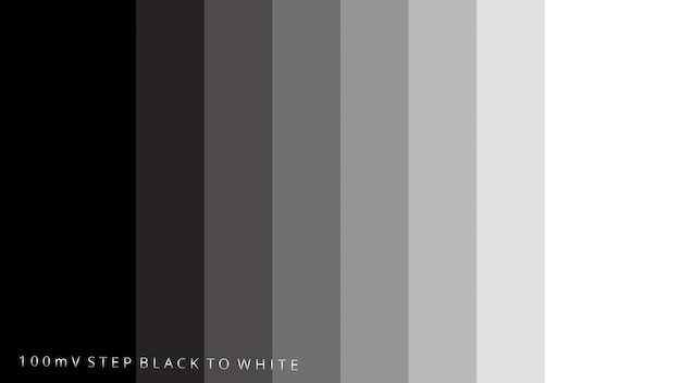 A signal background of a 10 Step Black to White testing