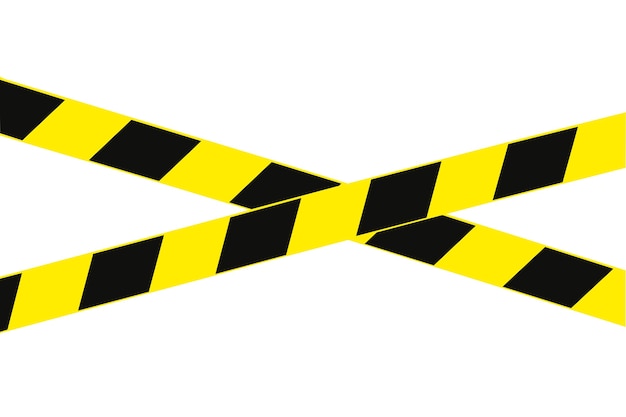 Photo signal or warning black and yellow tape. isolated on white. hazard warning.