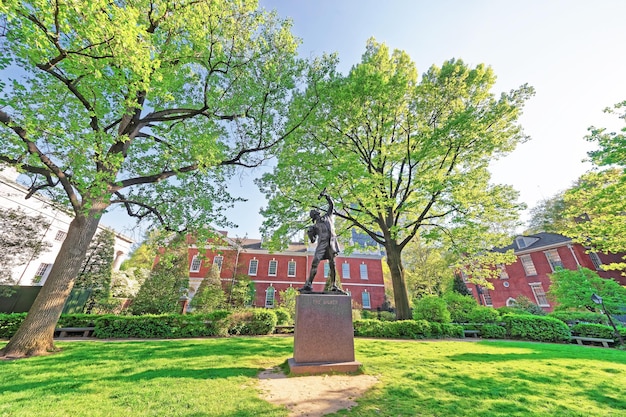 The Signer Statue in Signers Park in the Old City of Philadelphia, Pennsylvania, USA.