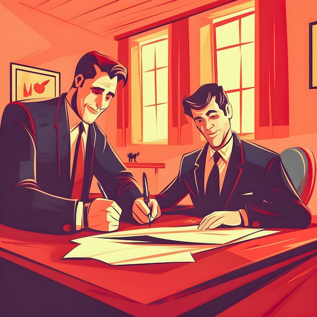 signing a contract two person