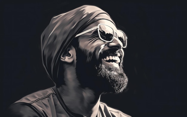 Sikh guy isolated artwork for cover design