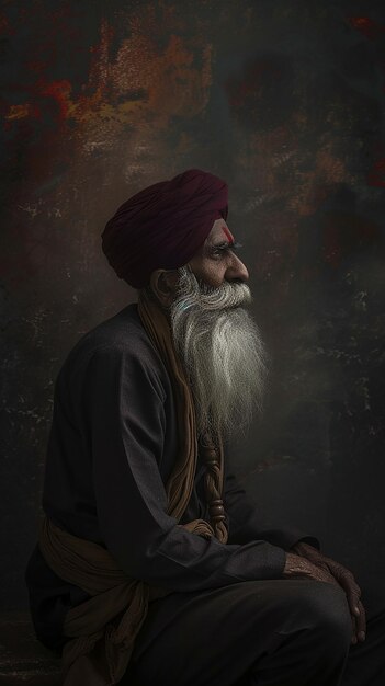 Photo sikh man on dark background