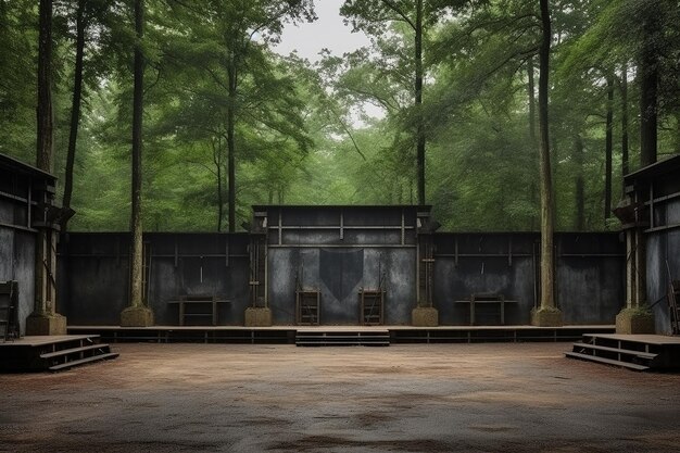 Silent field archery range in an arena