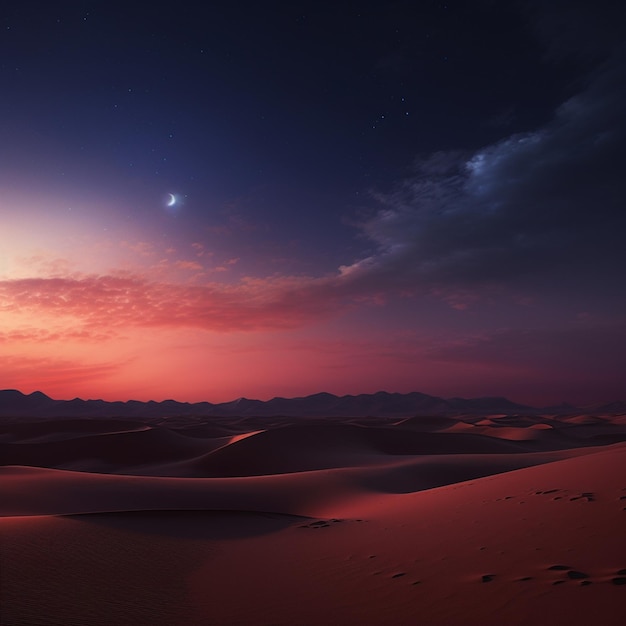 Silent Nocturne unveils the captivating allure of a minimalist desert landscape at night