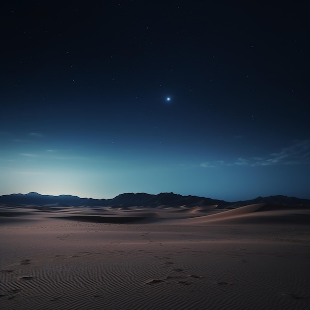 Silent Nocturne unveils the captivating allure of a minimalist desert landscape at night