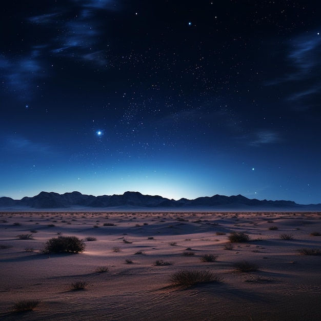 Silent Nocturne unveils the captivating allure of a minimalist desert landscape at night