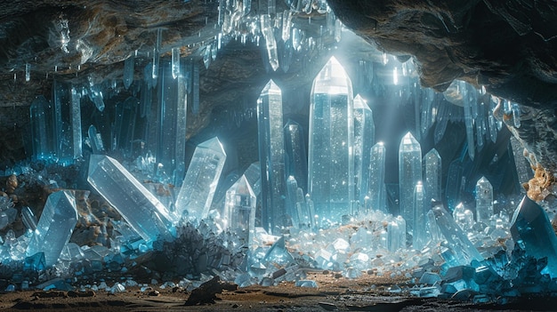 Silent repose in a cavern of crystals