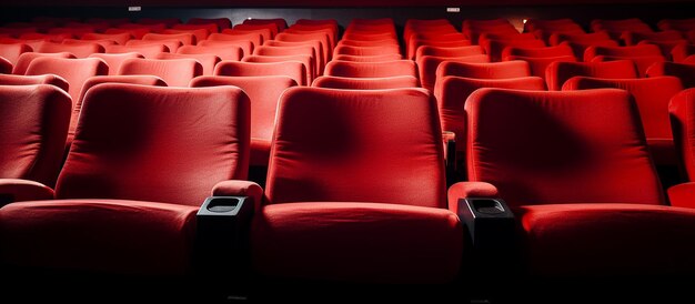 Silent Stages Rows of Empty Seats in a Cinema or Theatre