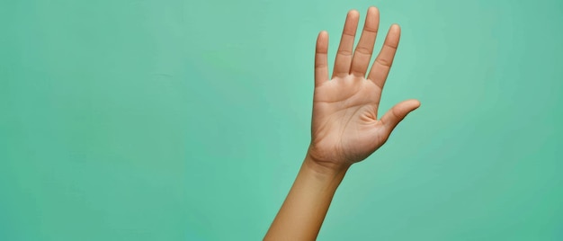 Silent Strength A Portrait of an Asian Womans Hand with Stop Sign Gesture