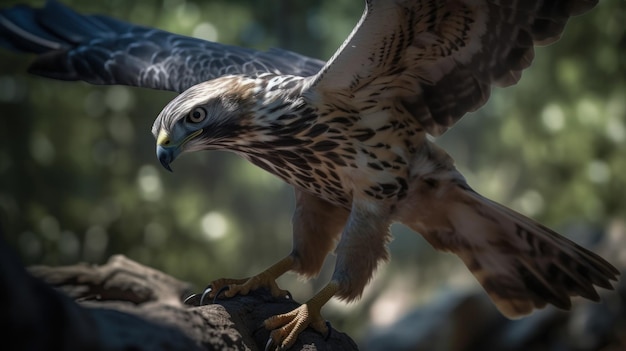 The silent swoop of a hawk as it captures its prey