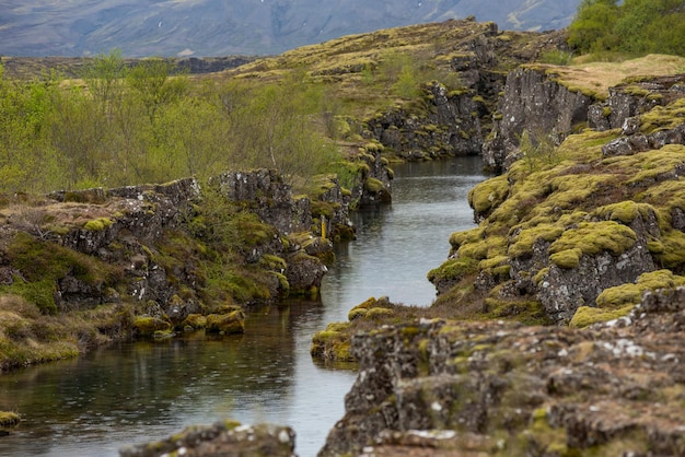 Silfra fissure in thingvellir national park iceland