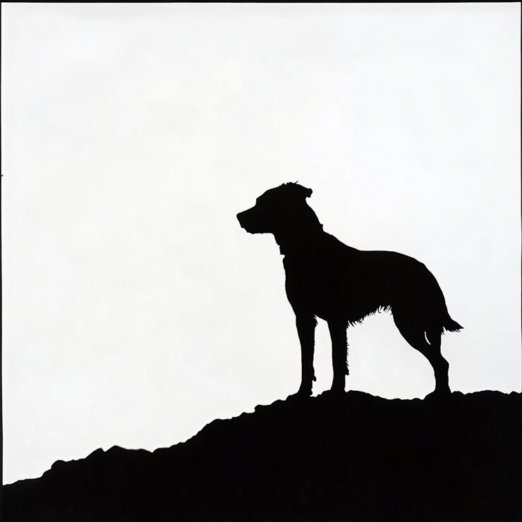 Foto silhouet hond vector illustratie