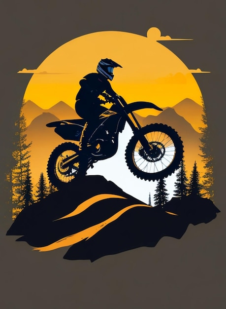 silhouet motorcross berg achtergrond