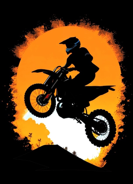 silhouet motorcross berg achtergrond