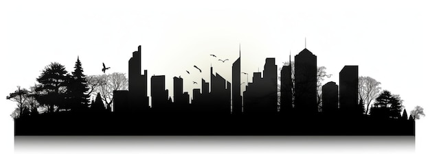 Silhouet van de skyline van New York City op witte achtergrond