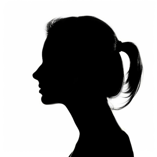 Foto silhouet van een jonge vrouw anonieme profielportretfoto sociale media avatar