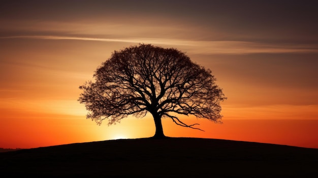 Silhouet van een landelijk gebied met bomen vastgelegd op de foto